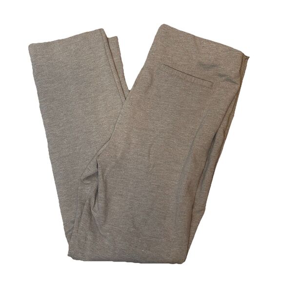 Chicos 1.5 Pants Heather Khaki Stretch Dress Pants Tan Size 10 Side Zip Slacks - Picture 1 of 10